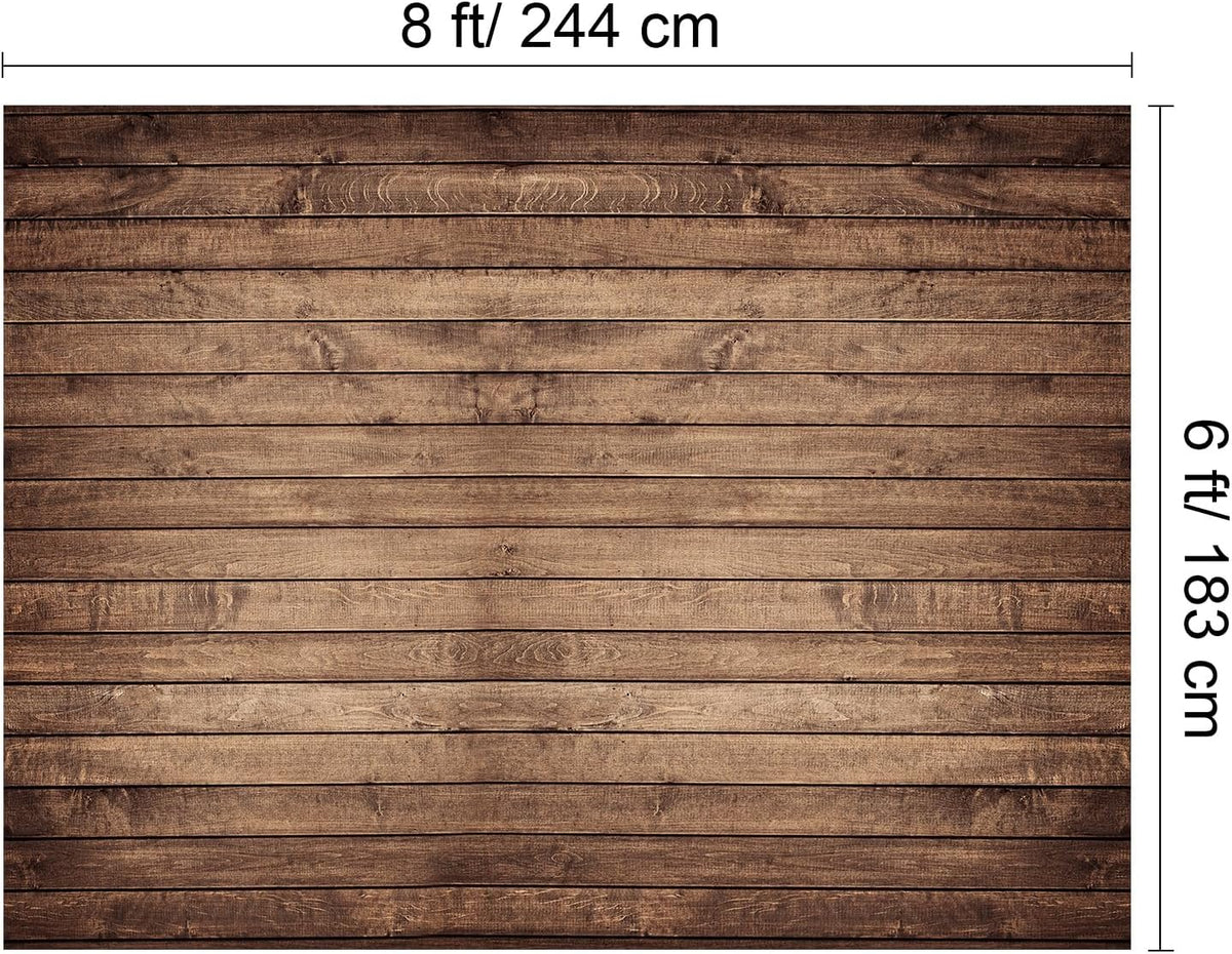 Mixweer Wood Backdrop for Photoshoot Western Party Decoration, 10 x 8 ft