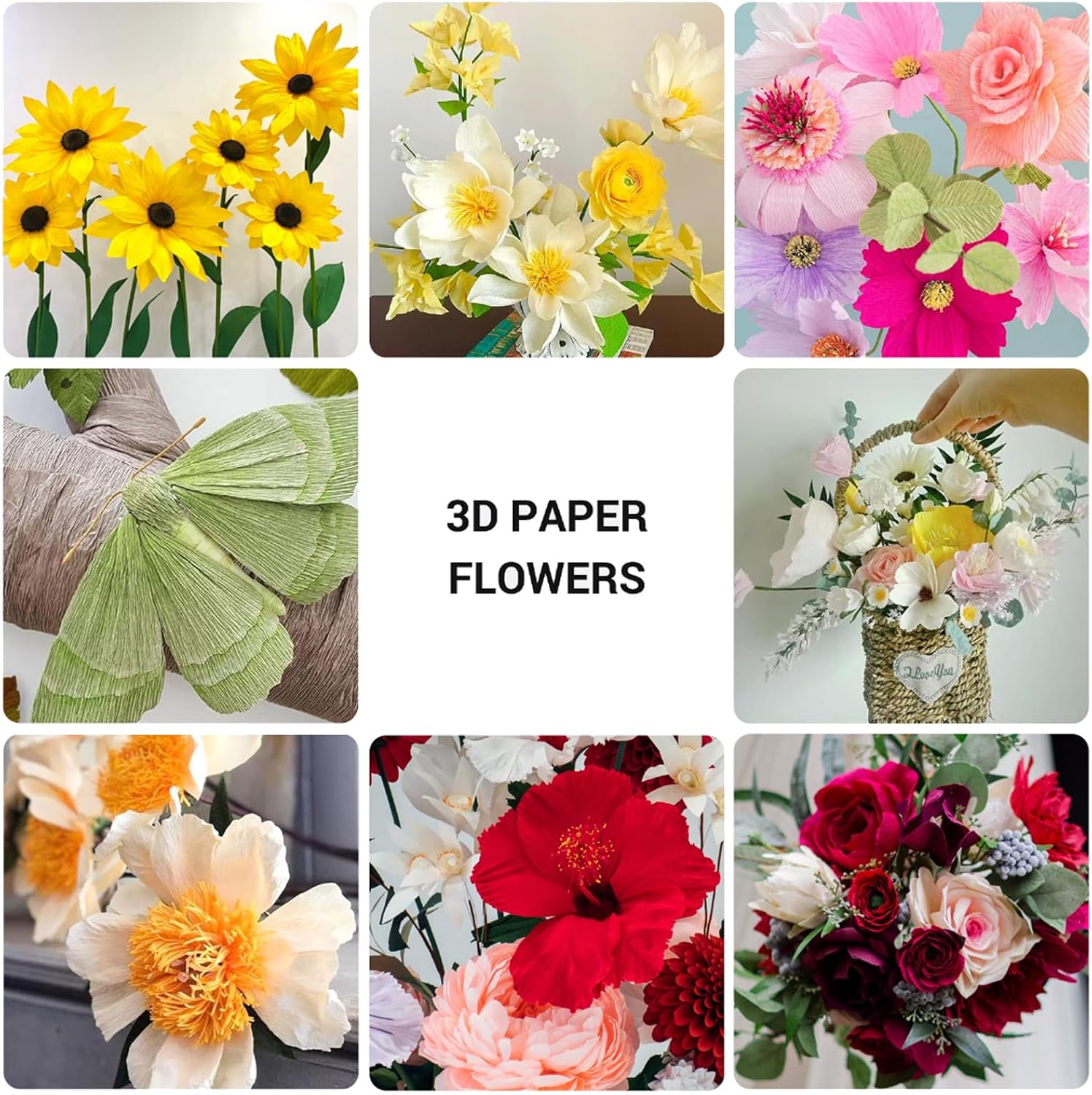 Premium Heavy Crepe Paper Rolls - Italian Style High Stretch (300%) for Realistic Giant Paper Flowers & DIY Crafts - Thick, Durable Florist Paper for Wedding Backdrop, Party