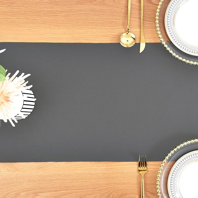 Farmhouse Grey Table Runner Dining Table Runners 72 Inches Long Coffee Table Runner for Dresser Living Room Bedroom Holiday Party Banquet 12X72 Inch