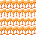 Plastic Wine Glasses，Plastic Goblets Vintage Style Cordial Drinking Glasses for Wedding Reception, Halloween Grand Event Party Supplies (48, Pumpkin orange)