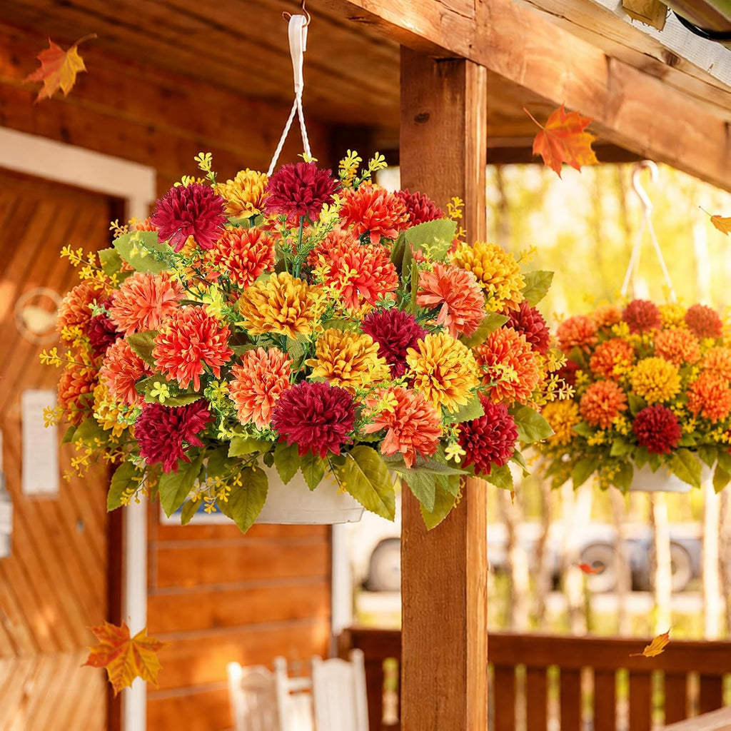 homshiam 8 bunches artificial fall flowers, 64 heads, side view