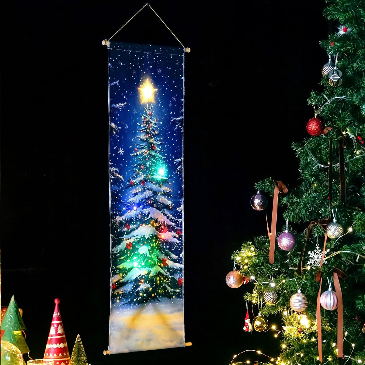 soffee design 16x47 christmas tree canvas, 5 color-changing, package contents