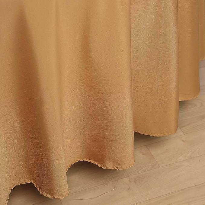 Efavormart Round Tablecloth, 108 Inch Stain & Wrinkle Resistant Washable Table Cloth, Decorative Polyester Fabric Table Cover for Banquet, Wedding, Dining- Gold