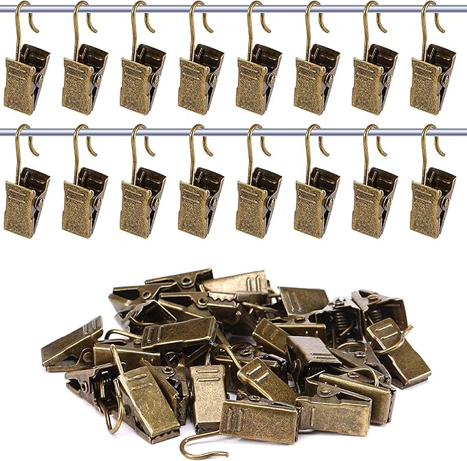 JANYUN 120 Pack Clip Hook Set Curtain Clips for Picture Home Decoration Art Craft Outdoor Dispaly Hang Light Clip
