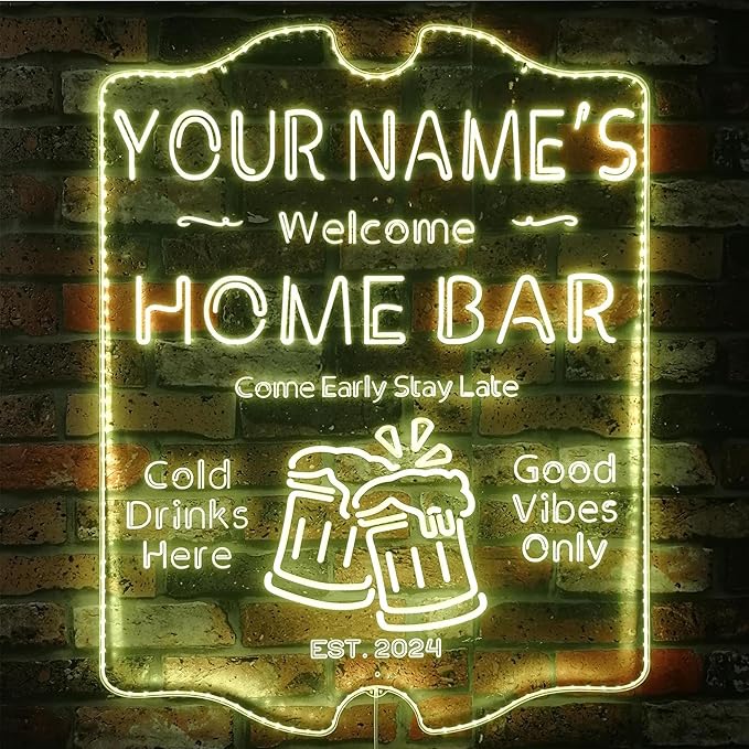 ADVPRO Personalized Your Name Home Bar RGB Dynamic Glam LED Sign - Cut-to-Edge Shape - Smart 3D Decoration - Multicolor Signage st06s86-fnd-p11-tm-c