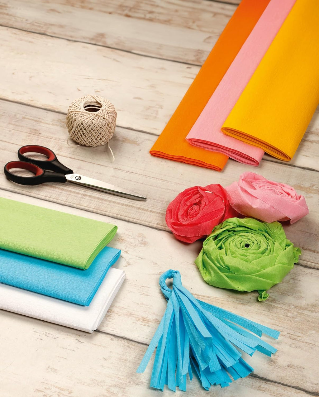 Clairefontaine Maildor Crepe Paper roll 2.00x0.50m 10 Sheets-Assortment, 2 x 0.5 m
