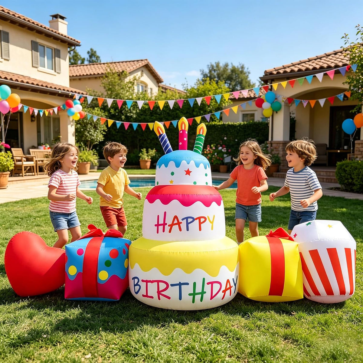 10ft inflatable birthday cake decoration birthday inflatable blow, main product view