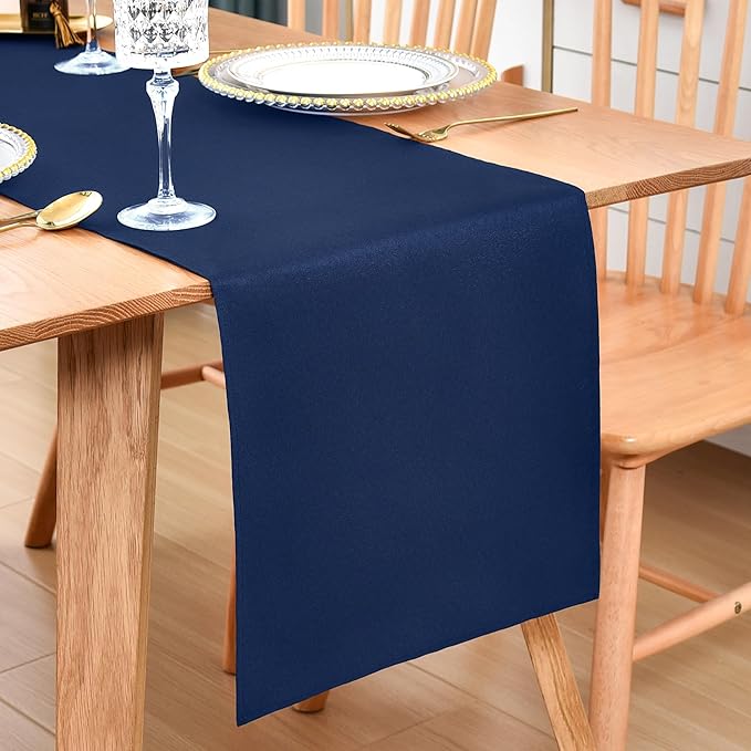 Farmhouse Navy Blue Table Runner Dining Table Runners 60 Inches Long Coffee Table Runner for Dresser Living Room Bedroom Holiday Party Banquet 12X60 Inch