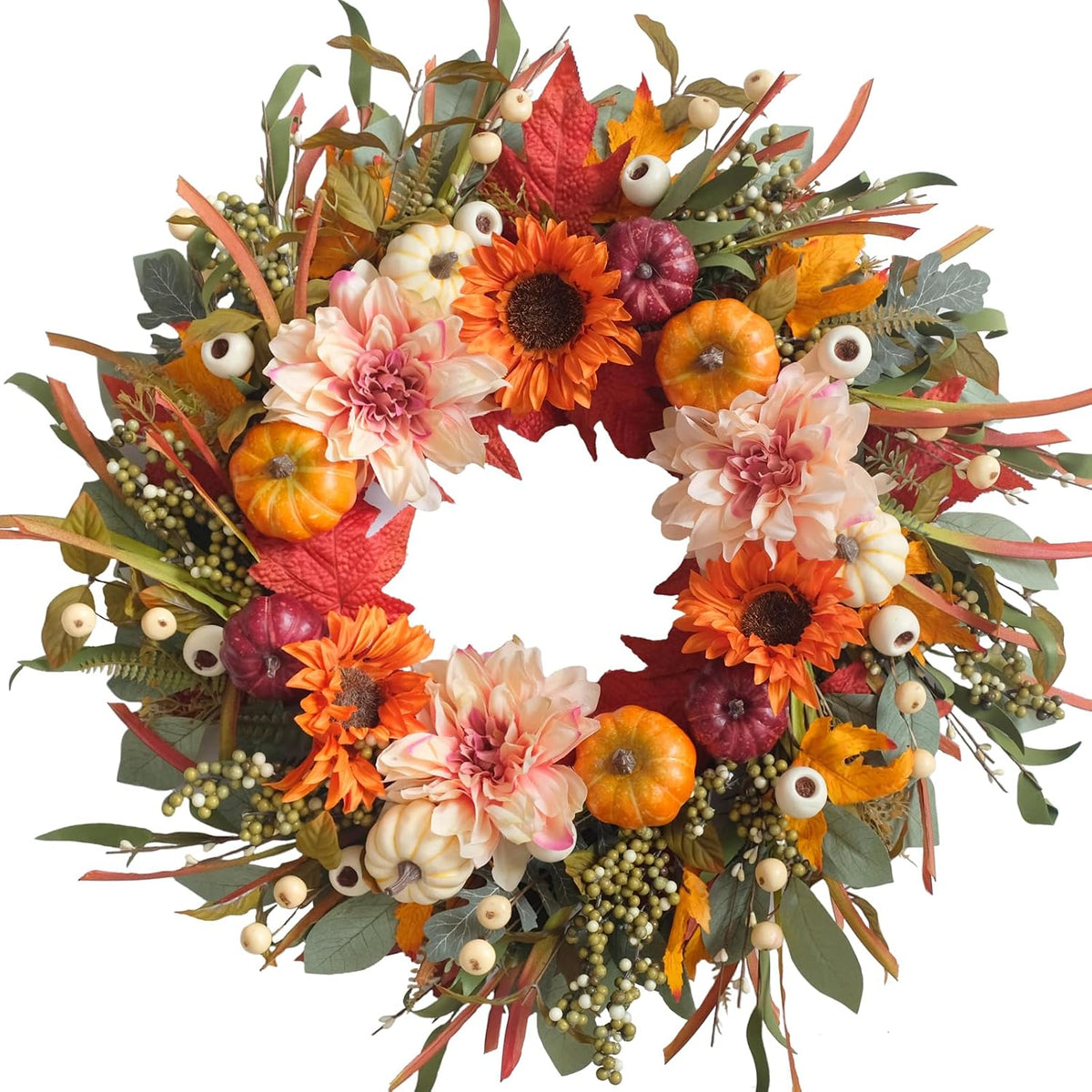 24 inch fall wreaths for front door artificial, main product view