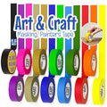 12 Pack Colored Masking Tape, 396 Ft x 0.6 inch Mini Colored Painters Tape for Arts & Crafts Labeling or Coding, Kids Art Supplies Color Tape Rolls, washi-scale Colorful Masking Tape, DIY Artist Tapes