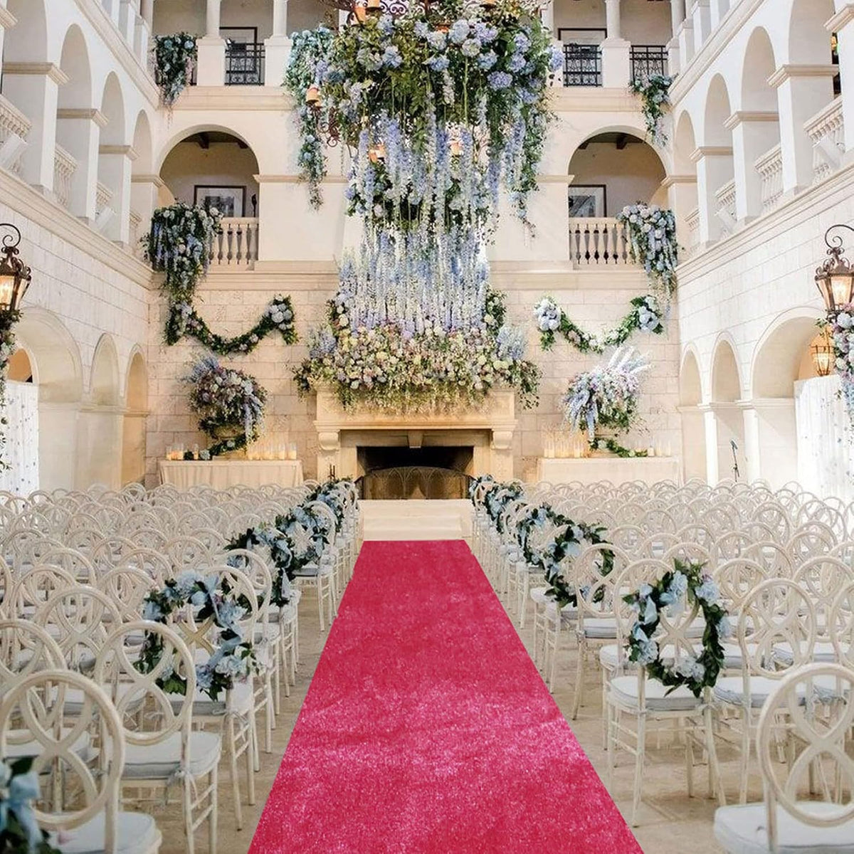 FANPROMS Wedding Pink Aisle Runner 4x25 FT Wedding Velvet Aisle Runner for We...