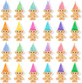30 Pcs Long-Haired Lucky Mini Troll Dolls - 4" Vintage Style Action Figures (0.8" Body) with Colorful Hair. Small Toys for Kids Goodie Bag Fillers, Classroom Prizes, Pinata Stuffers & Cake Toppers