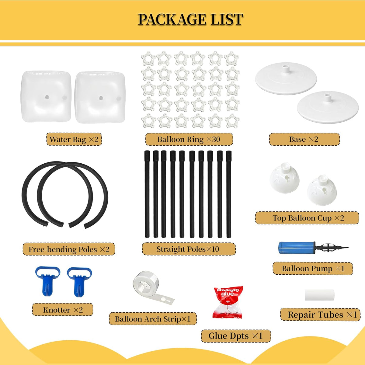 balloon arch kit,adjustable 8.2ft & 6ft half balloon, close-up detail