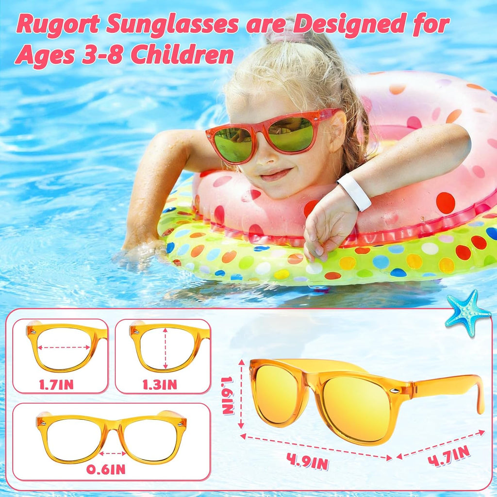 Party Favors Kids Sunglasses Bulk - 16 Packs Neon Sunglasses for Kid Age 3-8, UV400 Protection Party Sunglasses Goodie Bags Stuffers for kids Birthday Party Supply, End of the Year Gifts For Students