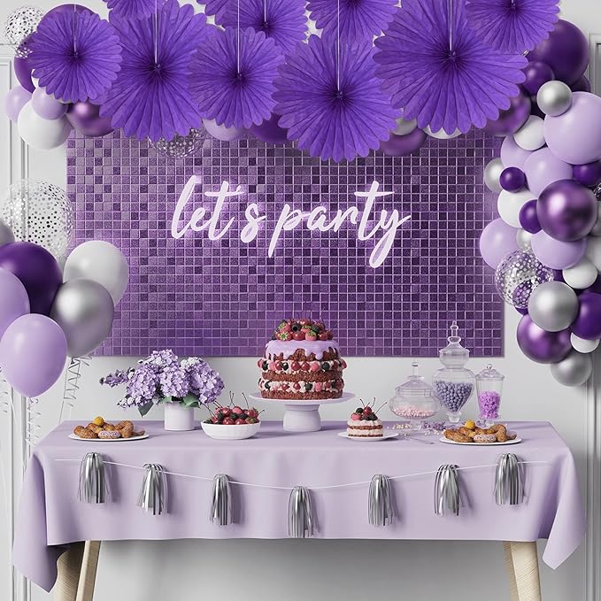 20 Pcs Deep Purple Hanging Paper Fan, Hanging Honeycomb Round Paper Fans for Weddings, Birthdays, Easter, Baby Showers, Classroom, Events Ceiling Party Supplies Decorations