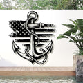 lunwall Metal Anchor Wall Decor, Anchor Metal Sign, Metal Anchor Decor, Anchor Metal Wall Art, Metal Nautical Wall Decor, Metal Wall Decor Coastal, Anchor Wall Decor (black, 39L x 36W / 100 x 91 cm)