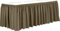 Ultimate Textile Pleat Polyester Fabric Table Skirt - Machine Washable Flame Resistant with Clips for Events, Weddings & Trade Shows, Cut & Sewn in Paterson, NJ - Cafe, 14' Shirred Pleat