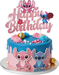 Cute Glitter Alien Cake Decorations, Cartoon Happy Birthday Cake Toppers, Birthday Party Supplies for Boys and Girls