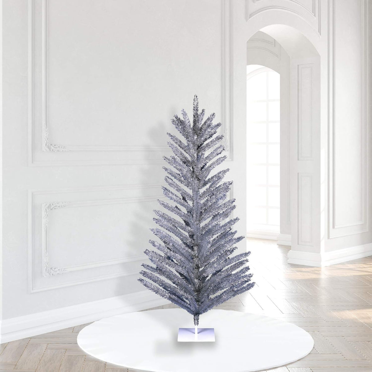 vickerman 6' vintage aluminum artificial christmas tree, package contents
