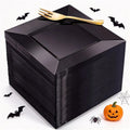 supernal 200pcs black square plastic dessert cake plates, main product view