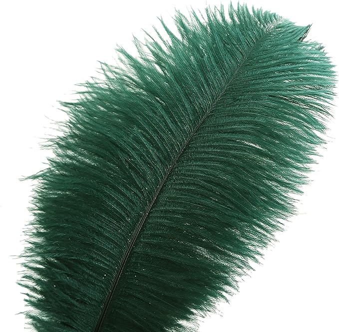 Ballinger Green Long Ostrich Feathers - 12Pcs 14-16inch Large Feathers for Tall Vase,Wedding Party Centerpieces and Holiday Home Decor
