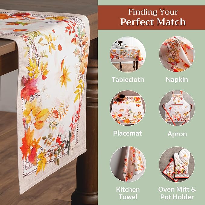Maison d' Hermine Table Runner 100% Cotton Double Layer Table Runners 108 inches Long for Thanksgiving Christmas Decorations Home Kitchen Dining Party Wedding (Amarante, 14.5" x 108")