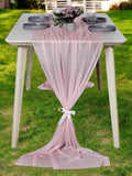 MDS Halloween Chiffon Table Runner - 12 Pack, 29 x 170 Inches, 14ft Each - Sheer Spooky Table Runners for Haunted House Parties, Trick-or-Treat Tables, Witchy Décor, Wedding & Events - Blush Pink