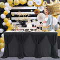 14ft Black Tulle Table Skirt for Rectangle Table or Round Tables Tutu Table Cloth for Birthday Party Baby Shower Wedding Parties Dessert Buffet Banquet Decorations