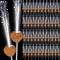 100 Pcs Wedding Sparklers Heart Shaped LED Glow Sticks Fiber Optic Wands Light up Wand with 3 Light Mode for Wedding Bridal Shower Birthday Glow in the Dark Party Supplies (Brown)