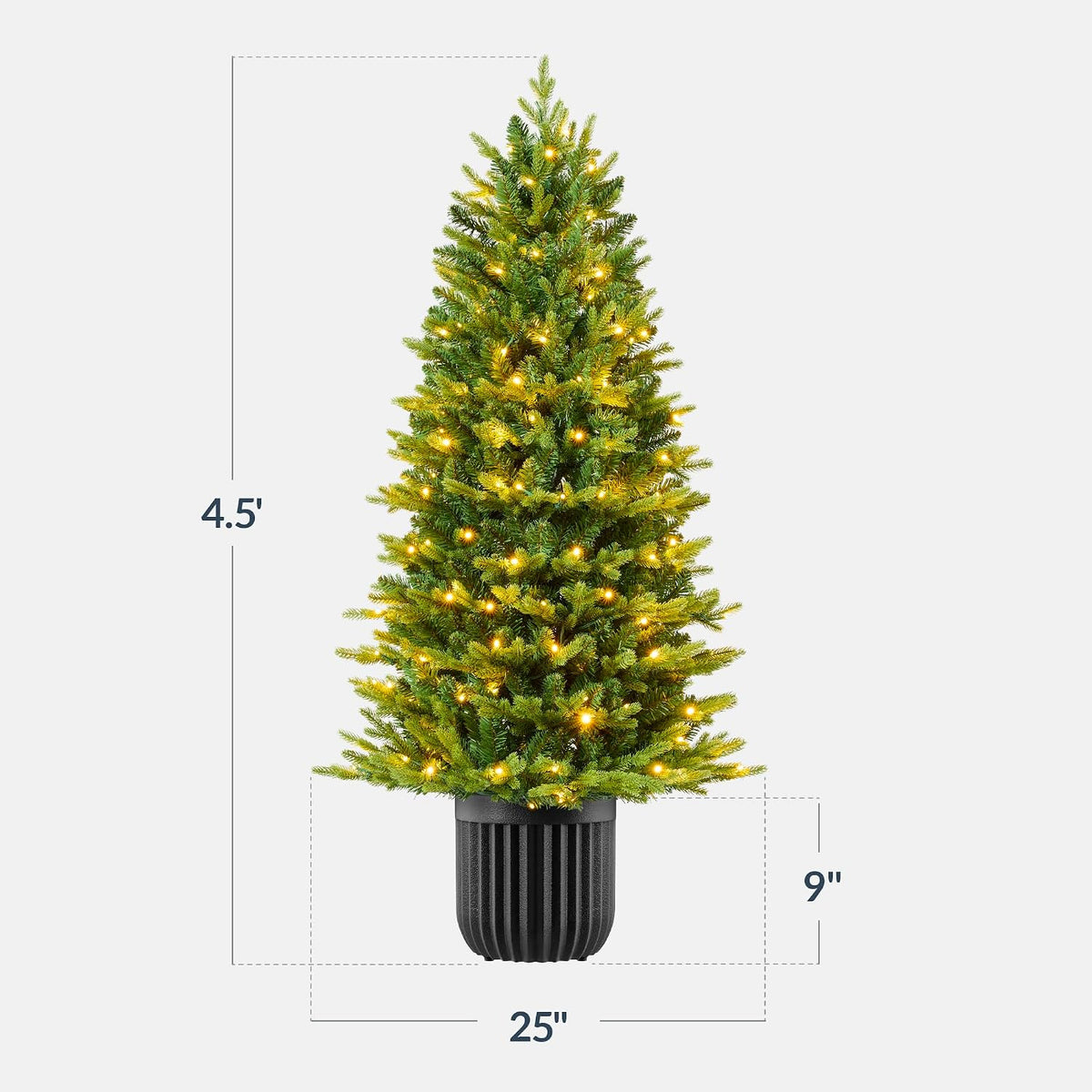 best choice products prelit potted pencil christmas tree shown in use