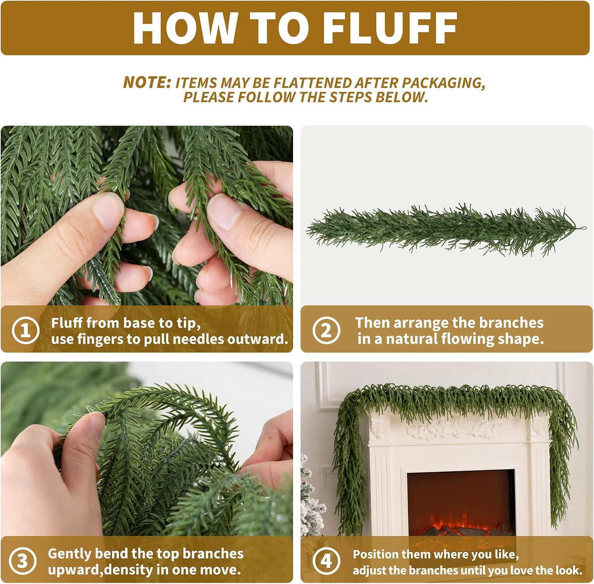 9ft christmas norfolk pine garland real touch for on a desk or shelf