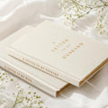 Set of 2 Wedding Vow Books His and Hers Wedding Vow Books Registry Gifts Idea for Bride Groom Gold Foil 80 Lined Pages Engagement Gift Essentials for Guest Newly Engaged Couple(Ivory)