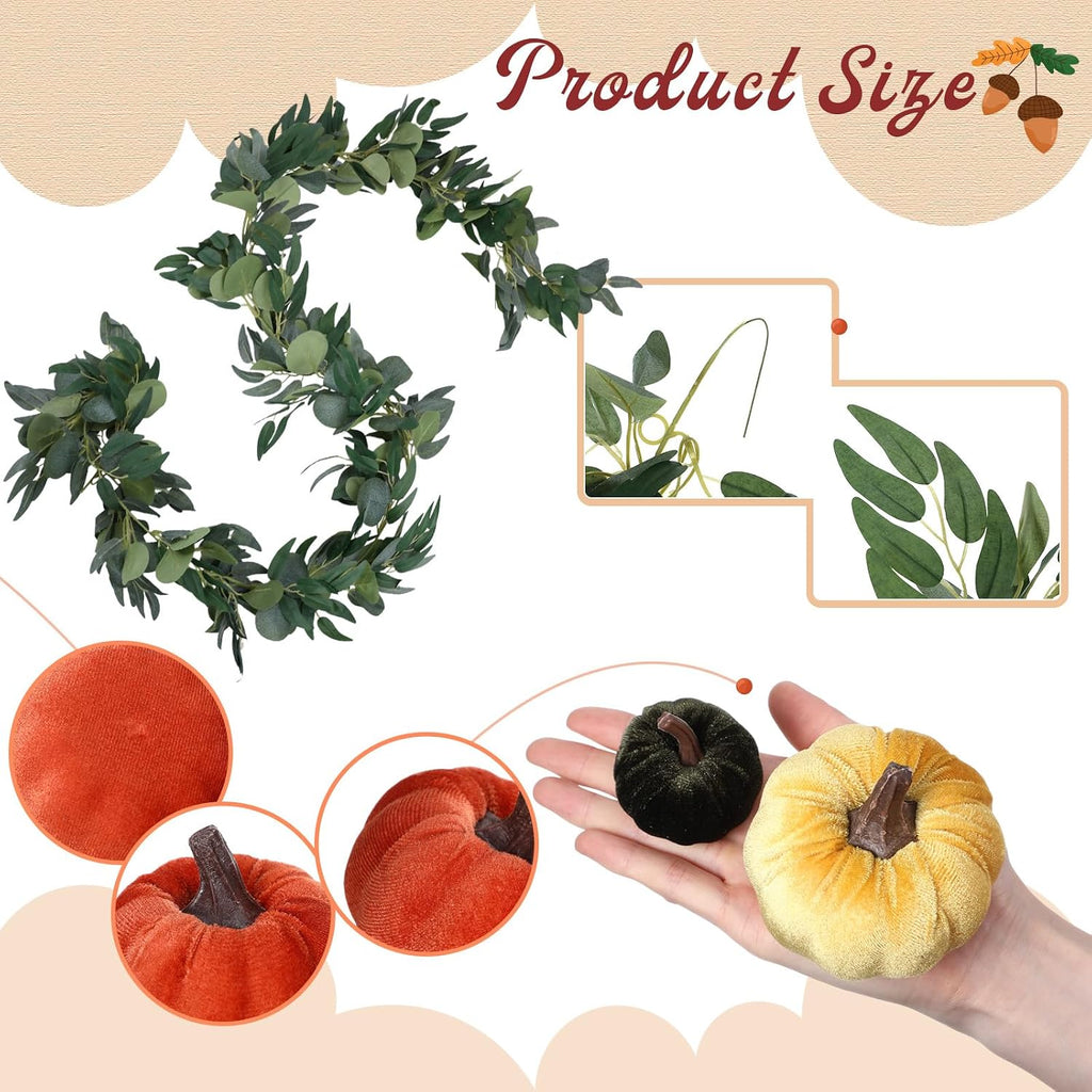 conelist 2 pcs artificial maple leaf rattan garland, side view