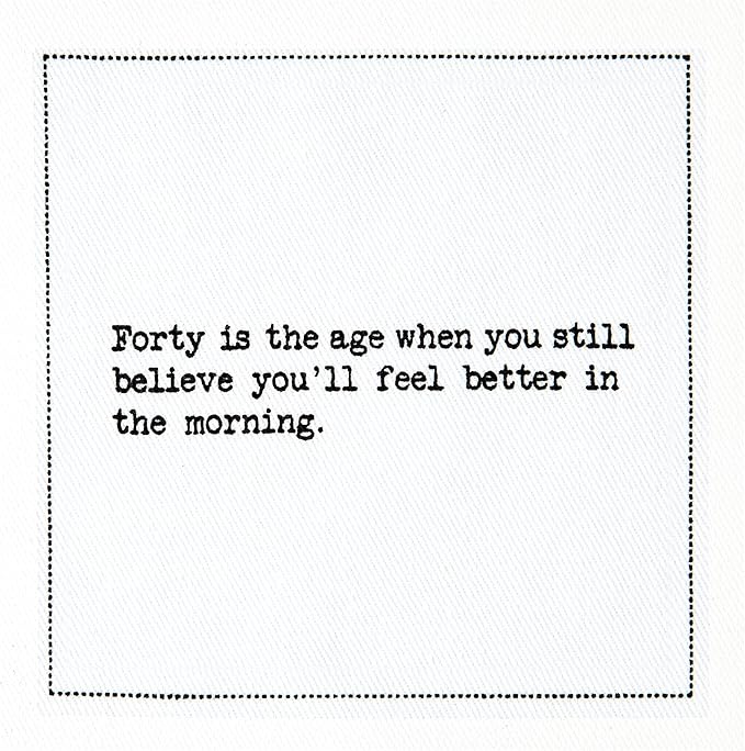 Five Star Napkins 40th Birthday Quotes White Cotton Cocktail Napkins, Beverage Napkins, Bar Napkins, Cloth Napkins, Party Napkins, Events, Holidays, Weddings, Birthdays, Disposable, 4.5" x 4.5"- (50x)