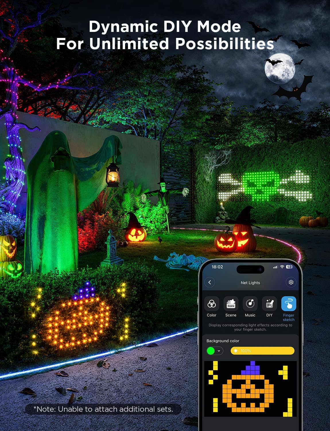 Govee Outdoor Net Lights, 2.8 * 9.4ft with RGBIC,DIY Functions and 480 LEDs