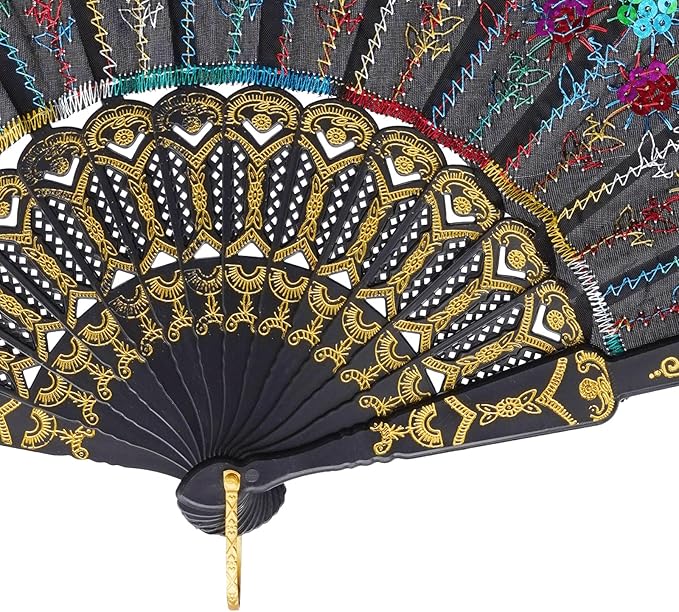 QIRMIZI 30 Pack Fabric Folding Handheld Fans, Perfect for Weddings, Parties, and Dancing,Multicolour