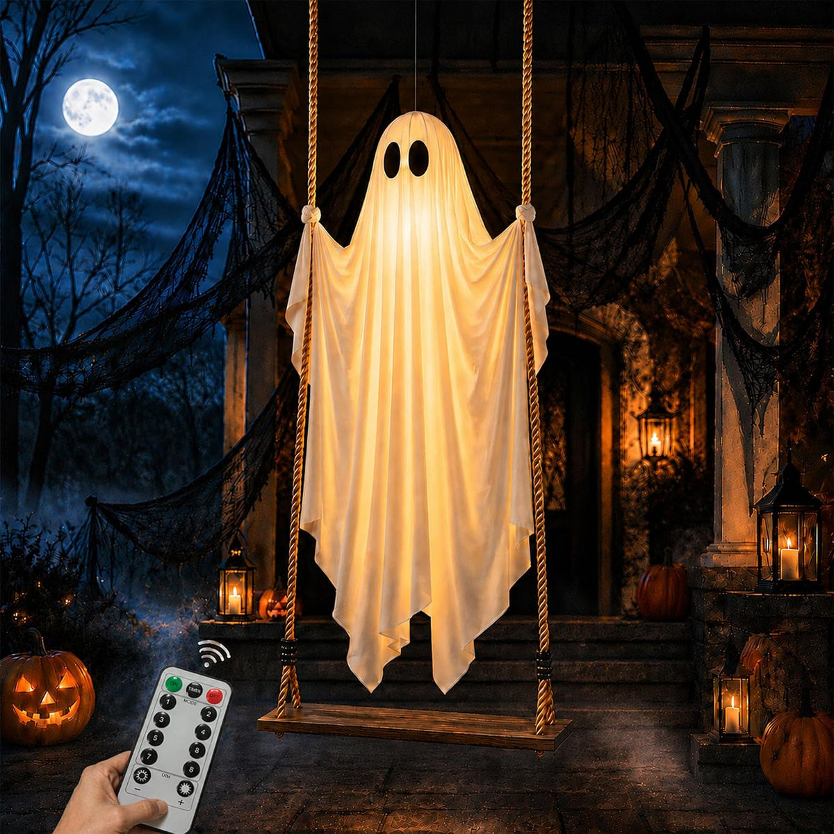 Halloween Decorations Outdoor-6.5FT Large Garden Decor Lights for Swinging Gh...