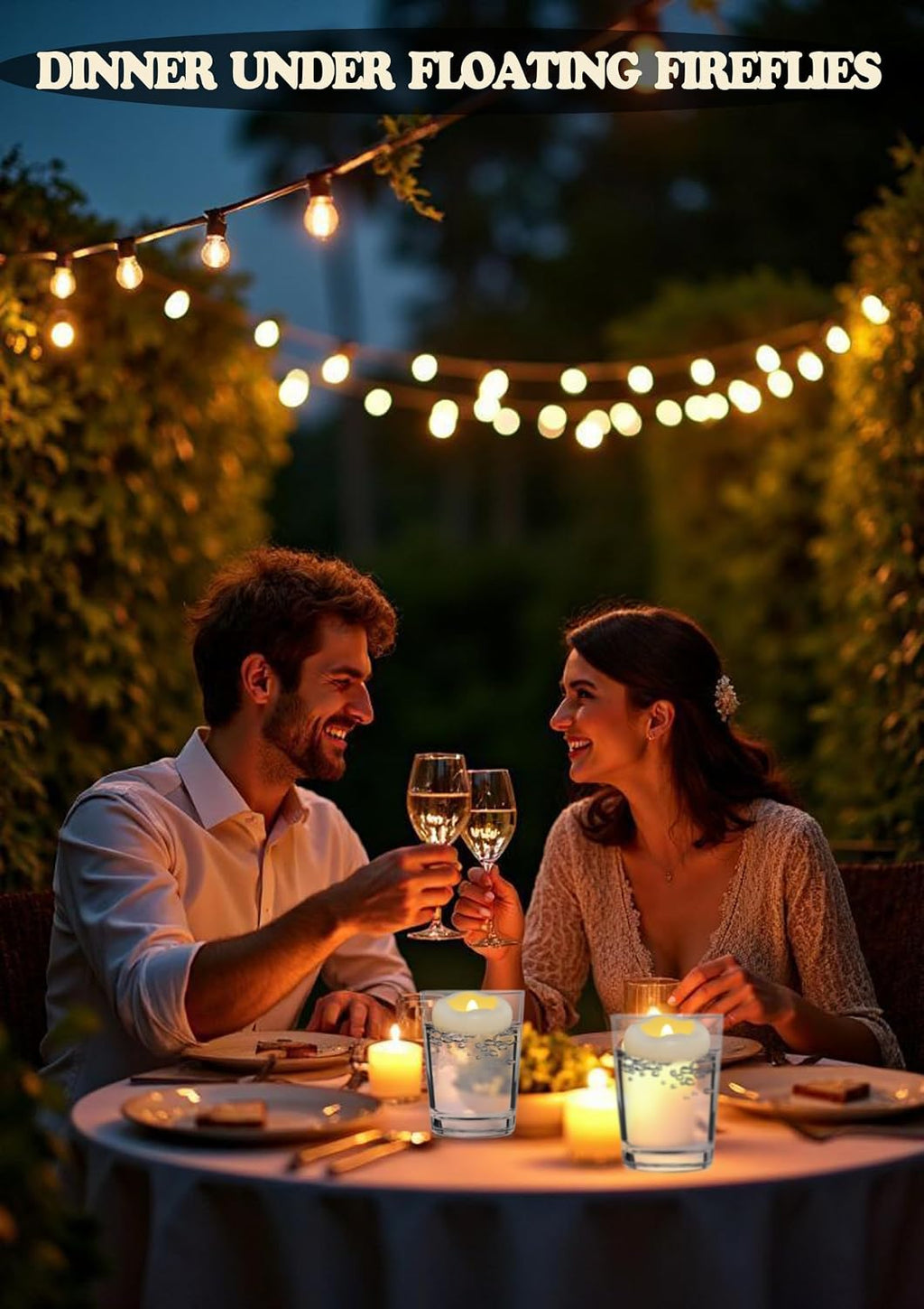 Floating Candles, Water-Activated 2.3" Flameless LED Candle 150+ Hours Waterproof Plastic White Battery Operated Candle for Centerpieces, Cylinder Vases Table Decorations Wedding Pool Party 24 Packs