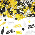 MARFOREVER 2026 New Years Confetti, New Year Eve Party Confetti Black Gold Silver Party Supplies New Year Decorations 2026 Nye Table Confetti for Happy New Year Party Decorations New Years Events