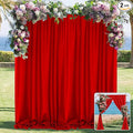 10ft x 8ft Red Backdrop Curtains for Party Valentine's Day Arch Stage Wedding Ceremony Curtains Fabric Photography Backdrop for Baby Showers Rod Pocket Home Decoration, 5ft x 8ft, 2 Panels