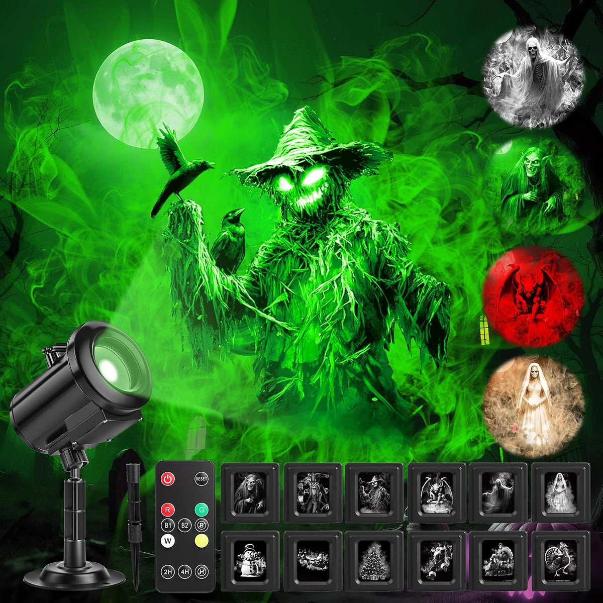 12 in 1 halloween decorations outdoor 3d dynamic, main product view