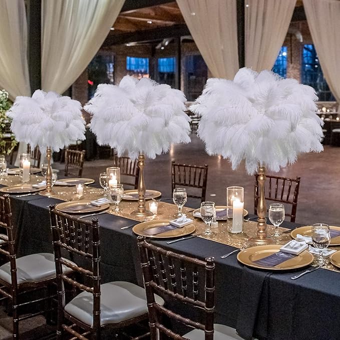 80 Pcs Large Natural Ostrich Feathers Plumes 14-16 Inch Bulk for DIY Crafts Wedding Party Centerpiece Vase