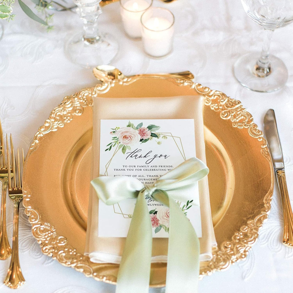 4"x6" 50 Pieces Thank You Place Cards, Table Place Setting Cards for Weddings, Receptions, Rehearsals, Dinner Parties, Events and Celebrations, Wedding Must Haves for Reception, Wedding Favors for
