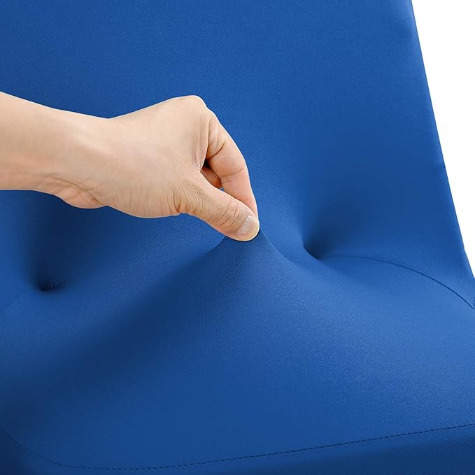 Peomeise Stretch Spandex Folding Chair Cover for Wedding Party Dining Banquet Event (Classic Blue,12pcs)