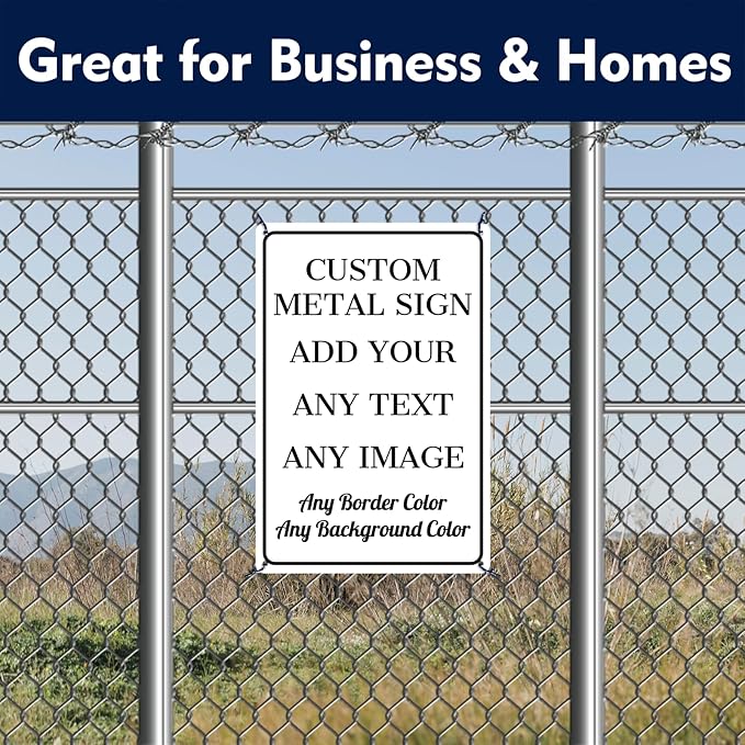 Custom Signs Outdoor Metal - 12 x 8 Personalized Aluminum Rust-Proof Entrance Garden Hazard Intersection Parking Signs, Decorative Sign (Style 03)