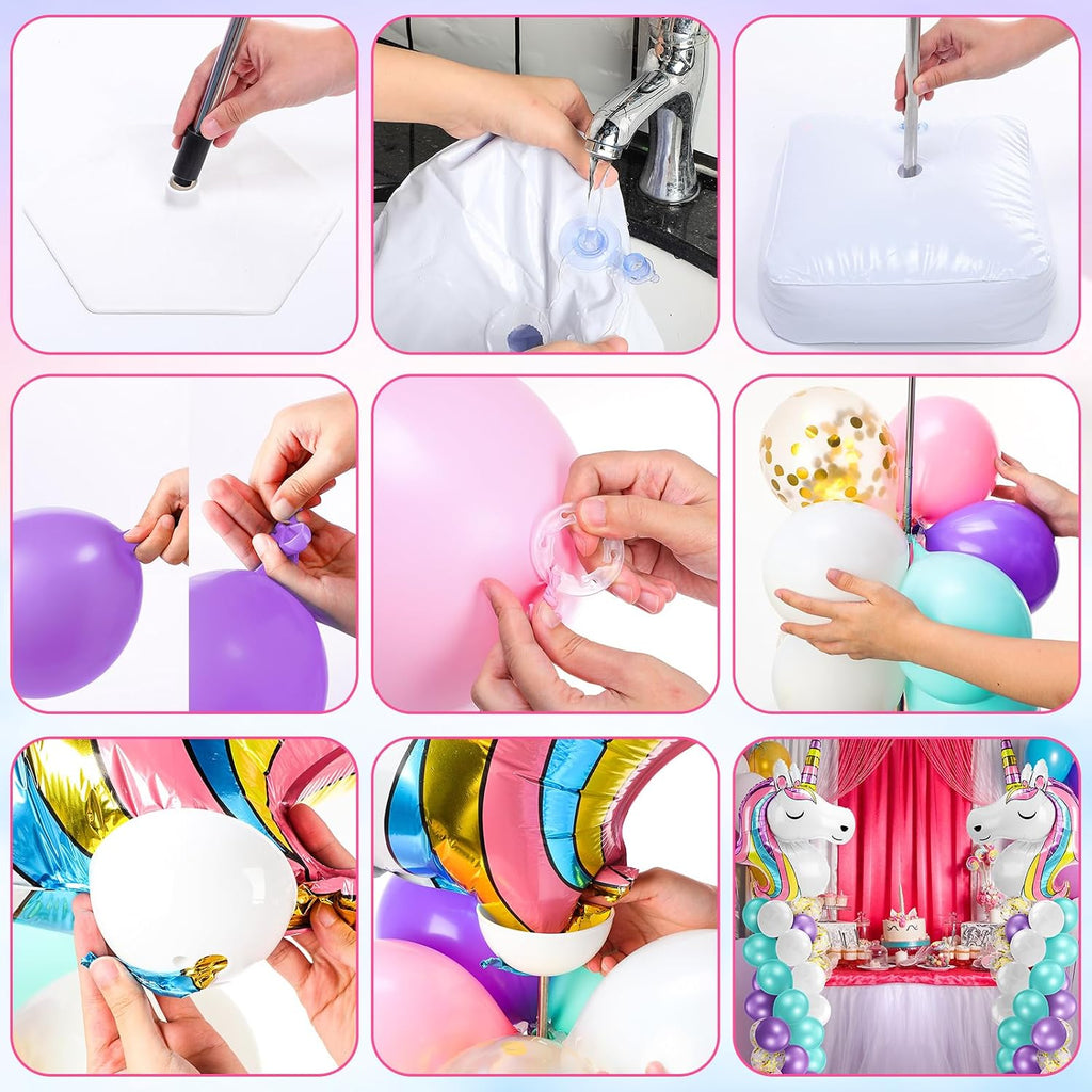 kasyat 2 sets unicorn balloon column stand kit showing dimensions