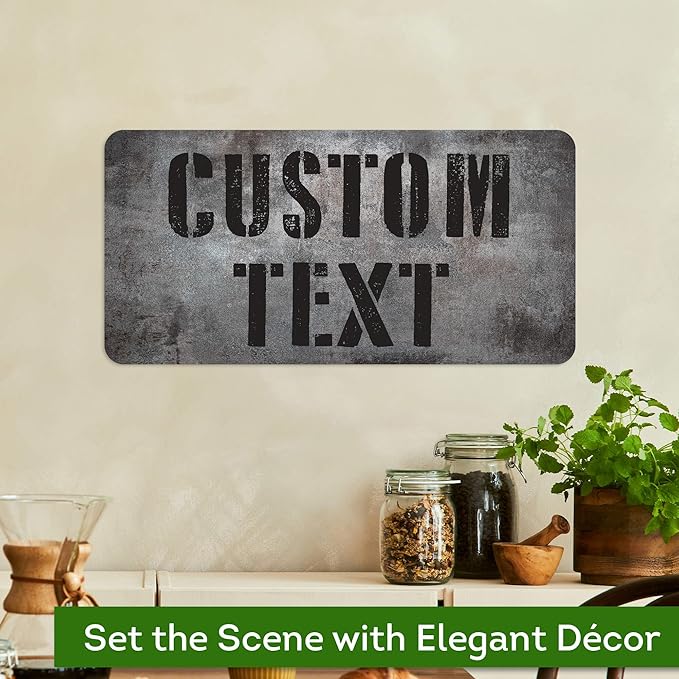 Custom Sign, Custom Street Sign, 11 Font Colors, 13 Font Styles, 4 Hole Options, 22 Sizes, 9x18 Inches, Rust Free DiBound, Fade Resistant, Made in USA by My Sign Center (Grunge Metal)