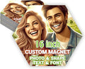 KETABAO – 16" Customized Hexagon Photo Magnets - Personalized Refrigerator and Car Magnets for Home and Office Decor