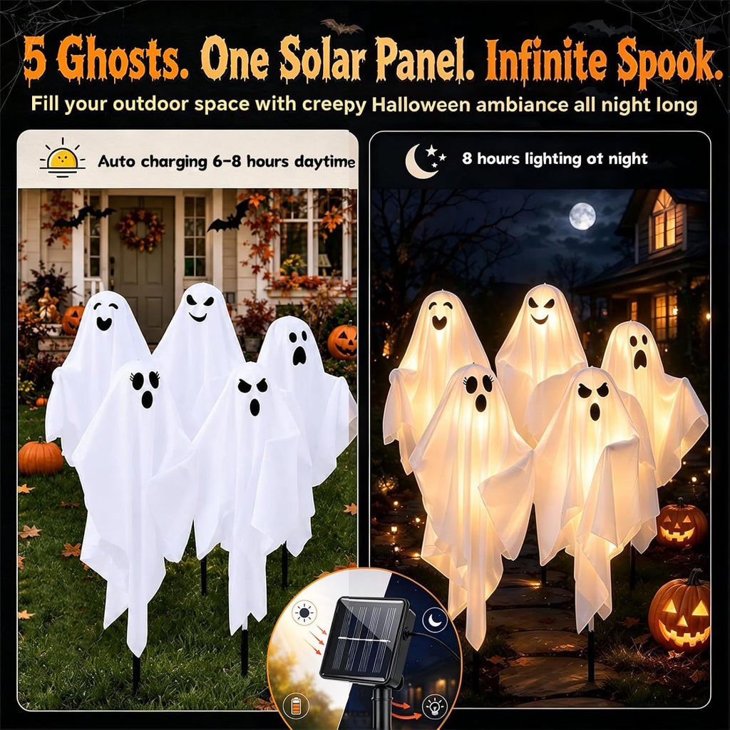 halloween decorations outdoor - solar ghost light for, close-up detail