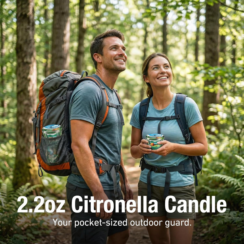 Citronella Candle for Outdoor 3 Pack, 2.2oz Mini Citronella Scented Candles for Outdoor Camping, Natural Soy Wax with Essential Oils, Portable Tin for Patio Backyard Hiking